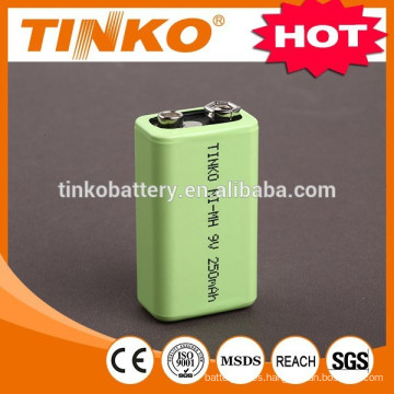 Níquel hidruro batería Tamaño 9v 250MAH